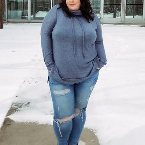 Blue turtle neck sweater